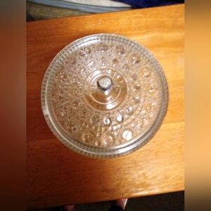 Vintage clear federal Glass candy dish with lid